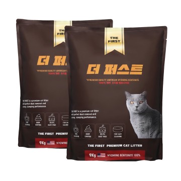 묘한매력 더퍼스트 벤토나이트 전문가가 블렌딩한 고양이 모래 9kg x 2개
